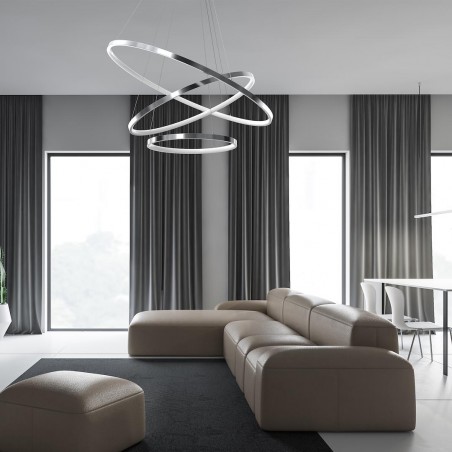 NOWOŚĆ ML1551Lampa wisząca HOOP CHROME 93W LED Milagro