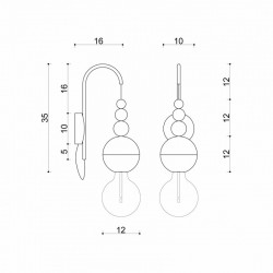 Kinkiet LOFT BALA LBLGSKB03 Kolorowe Kable Jasny Szary Strukturalny Drewno Kulki