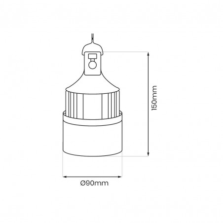 NOWOŚĆ EK1678Przenośna Lampka LED Bulb 10W 4000K Milagro