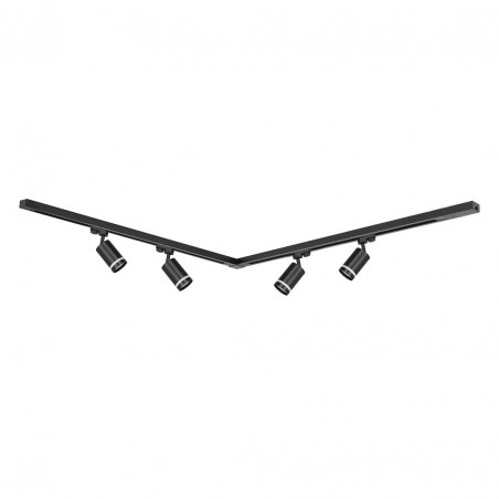 NOWOŚĆ ML1687Zestaw Szynoprzewód 4xPipe Ring GU10 + Prowadnica 2x1m + Złączki - Czarny Milagro