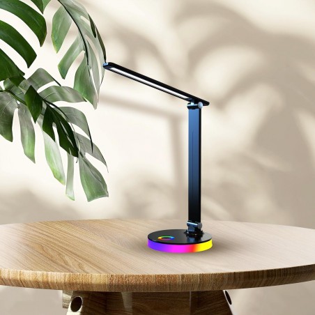 NOWOŚĆ ML1628Lampka biurkowa Bruno Black 5W LED RGB Milagro