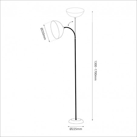 NOWOŚĆ ML1632Lampa podłogowa ZACK Black 1xE27 Milagro