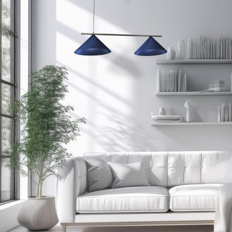 NOWOŚĆ MLP1531Lampa wisząca CAPITAL BLACK/NAVY BLUE 2XGX53 Milagro
