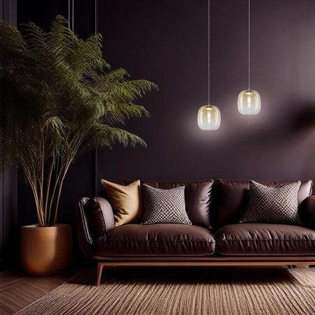 NOWOŚĆ ML1402Lampa wisząca VASO 2 AMBER 4W Milagro
