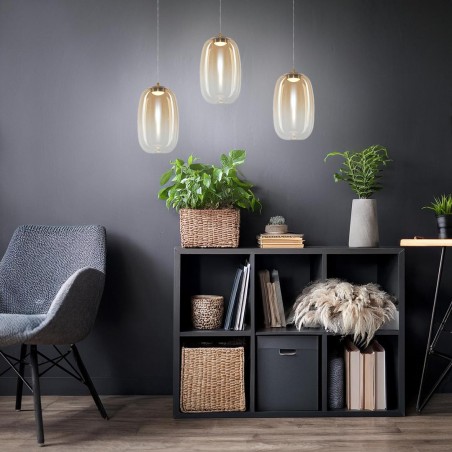 NOWOŚĆ ML1405Lampa wisząca VASO 3 AMBER 4W Milagro