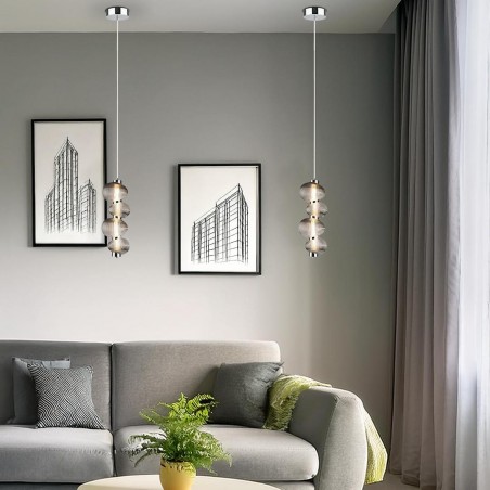 NOWOŚĆ ML1423Lampa wisząca BOLLA SMOKED 17W LED Milagro
