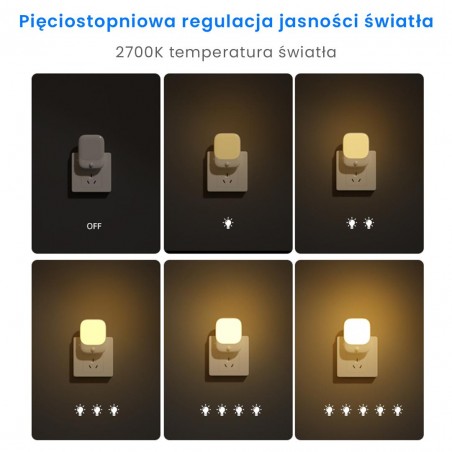 NOWOŚĆ EKW1440Lampka Wtykowa Pati 2700K + PIR Milagro