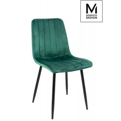 NOWOŚĆ J-07.GREEN MODESTO krzesło LARA zielone - welur, metal  King Home