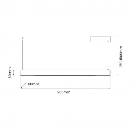 NOWOŚĆ ML1784Lampa wisząca LINEA Black 36W LED 3000K-4000K-5700K Milagro
