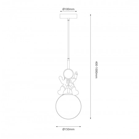 NOWOŚĆ ML1721Lampa wisząca Astronauta Milagro