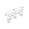 NOWOŚĆ ML2071Oprawa Pipe Ring Spot Czarny 3xGU10 Milagro
