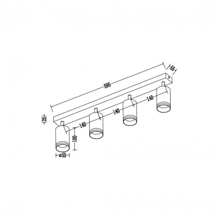 NOWOŚĆ ML2074Oprawa Pipe Ring Spot Biały 4xGU10 Milagro