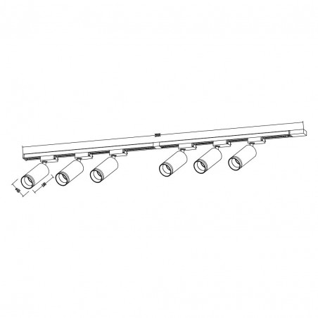 NOWOŚĆ ML2085Zestaw Oprawa Pipe Ring Track Czarny 6xGU10 2m Milagro