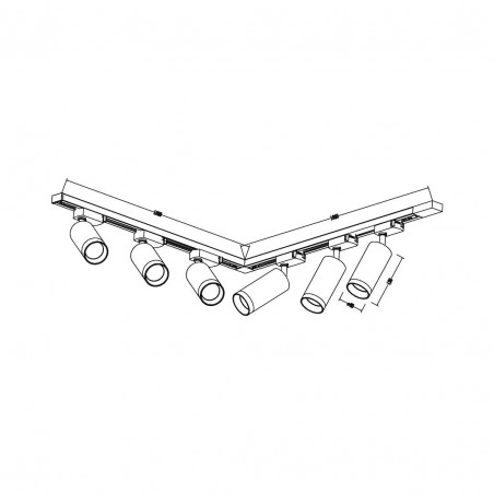 NOWOŚĆ ML2107Zestaw Oprawa Mica Track Biały + Chrom 6xGU10 2m Milagro