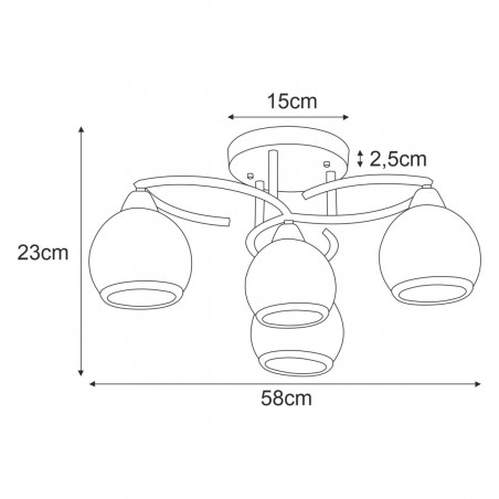 NOWOŚĆ Lampa sufitowa K-JSL-6084/4 AB z serii LARA Kaja