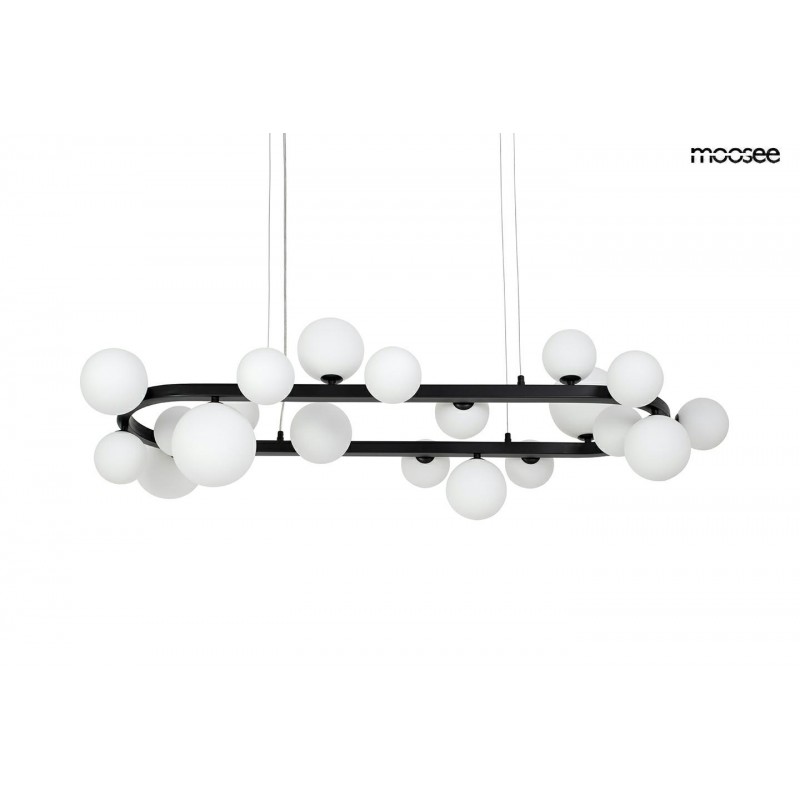NOWOŚĆ MSE1501100606/MILK MOOSEE lampa wisząca ALURE OVAL 120       czarna/mleczna  King Home