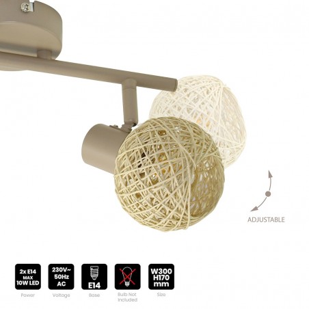 NOWOŚĆ ML2118Lampa sufitowa DEX 2xE14 Milagro