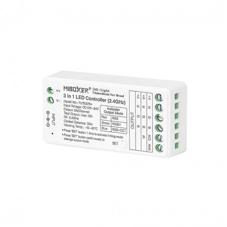 NOWOŚĆ PS-FUT037S+MI-LIGHT Kontroler 3w1 RGB/CCT 12-24VDC 12A FUT037S+ Milagro