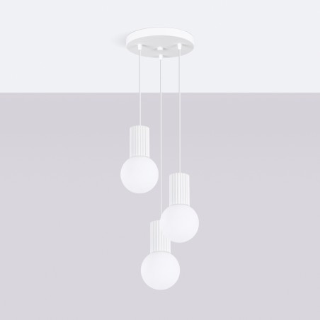 NOWOŚĆ Lampa wisząca HALO 3P białaSL.1710 Sollux