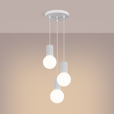 NOWOŚĆ Lampa wisząca HALO 3P białaSL.1710 Sollux
