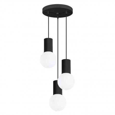 NOWOŚĆ Lampa wisząca HALO 3P czarnaSL.1715 Sollux