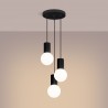 NOWOŚĆ Lampa wisząca HALO 3P czarnaSL.1715 Sollux