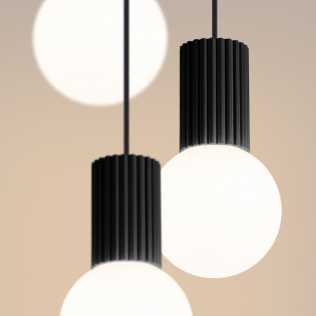 NOWOŚĆ Lampa wisząca HALO 3P czarnaSL.1715 Sollux