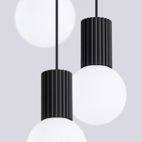 NOWOŚĆ Lampa wisząca HALO 3P czarnaSL.1715 Sollux
