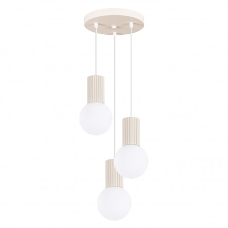 NOWOŚĆ Lampa wisząca HALO 3P beżowaSL.1720 Sollux