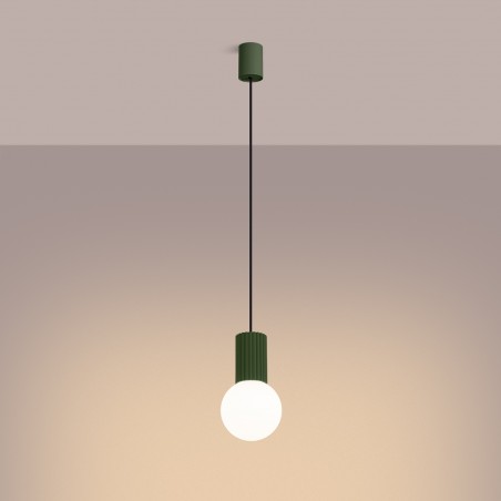 NOWOŚĆ Lampa wisząca HALO 1 zielona oliwkaSL.1724 Sollux