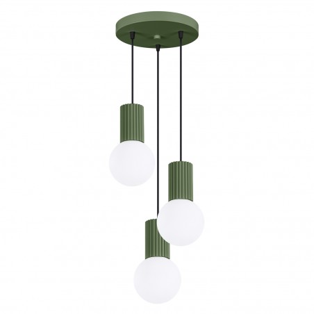 NOWOŚĆ Lampa wisząca HALO 3P zielona oliwkaSL.1725 Sollux