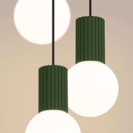 NOWOŚĆ Lampa wisząca HALO 3P zielona oliwkaSL.1725 Sollux