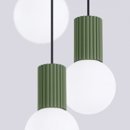 NOWOŚĆ Lampa wisząca HALO 3P zielona oliwkaSL.1725 Sollux