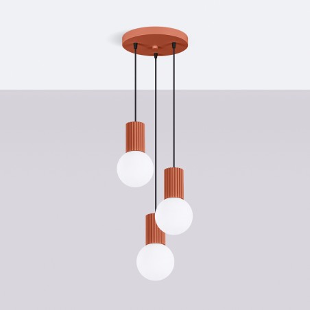 NOWOŚĆ Lampa wisząca HALO 3P ochra czerwonaSL.1730 Sollux