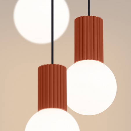 NOWOŚĆ Lampa wisząca HALO 3P ochra czerwonaSL.1730 Sollux