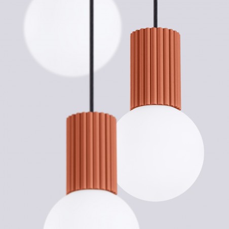 NOWOŚĆ Lampa wisząca HALO 3P ochra czerwonaSL.1730 Sollux