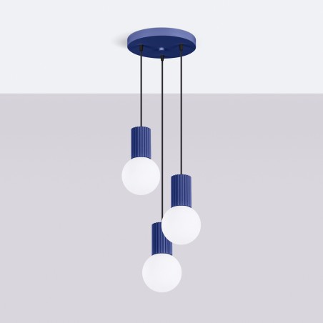 NOWOŚĆ Lampa wisząca HALO 3P ultramarynaSL.1740 Sollux