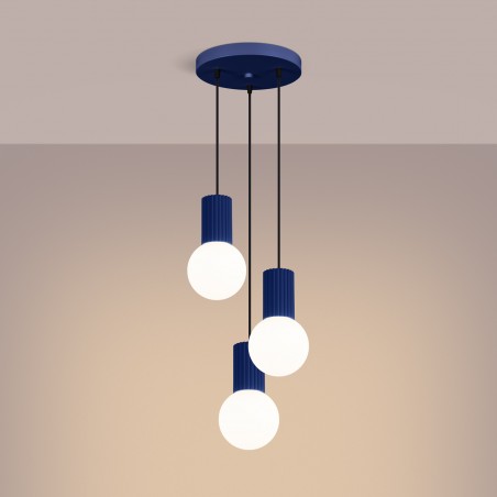 NOWOŚĆ Lampa wisząca HALO 3P ultramarynaSL.1740 Sollux