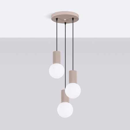NOWOŚĆ Lampa wisząca HALO 3P taupeSL.1745 Sollux