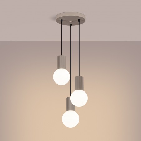 NOWOŚĆ Lampa wisząca HALO 3P taupeSL.1745 Sollux