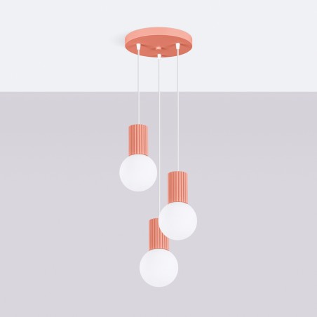 NOWOŚĆ Lampa wisząca HALO 3P brzoskwiniowaSL.1755 Sollux