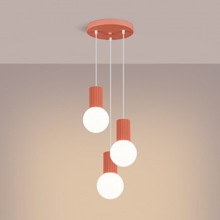 NOWOŚĆ Lampa wisząca HALO 3P brzoskwiniowaSL.1755 Sollux