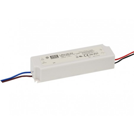 NOWOŚĆ PS-LPV-35-24MEAN WELL Zasilacz impulsowy LED 36W 24V 1.5A 90-264VAC 127-370VDC IP67 Milagro
