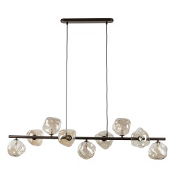 NOWOŚĆ Lampa wisząca, Żyrandol nad stół, Szklane klosze 11037 LAVA BROWN 9XG9 Tk Lighting