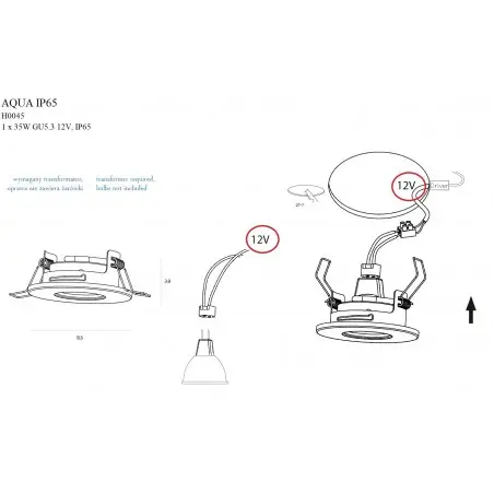 NOWOŚĆ MAXLIGHT H0045 OPRAWA WPUSTOWA AQUA IP65 OKRĄGŁA CHROM