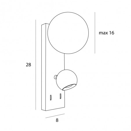 NOWOŚĆ MAXLIGHT W0351 KINKIET ATOM