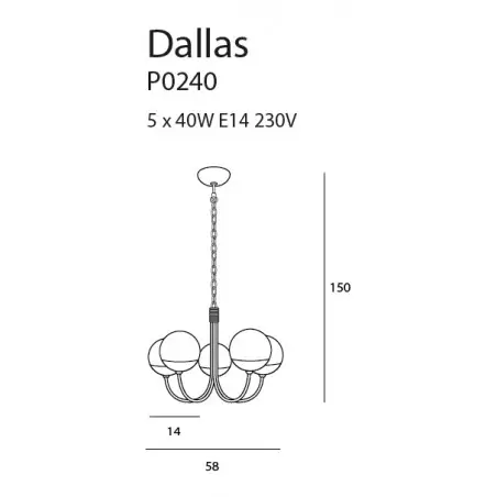 NOWOŚĆ MAXLIGHT P0240 LAMPA WISZĄCA DALLAS V
