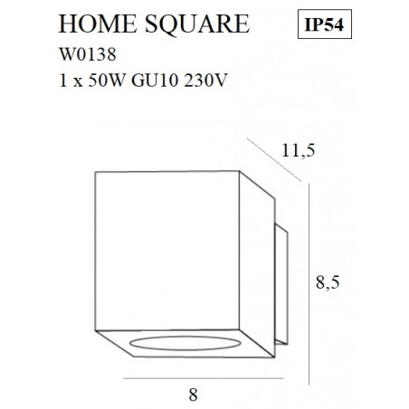 NOWOŚĆ MAXLIGHT W0138 HOME SQUARE NEW BIAŁA IP54
