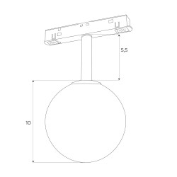 NOWOŚĆ MAXLIGHT M0016D LAMPA  MAGNETYCZNA SYSTEM DALI 6W 525LM 3000K