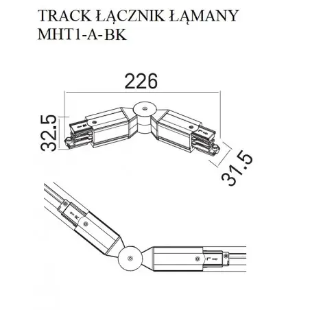 NOWOŚĆ MAXLIGHT MHT1-A-BK TRACK ŁĄCZNIK ŁAMANY czarny
